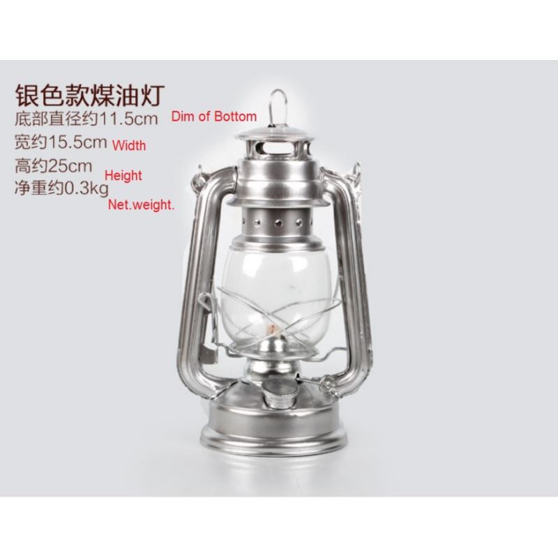 Traditional Oil Lamp | Painted Metal and Glass | Beast