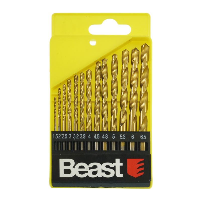 Metal Drill set, 13 pcs HSS 1.5–6.5 mm High-Speed, Beast
