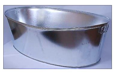 Galvanized Steel Bathtub 75 l, Rust-Protected