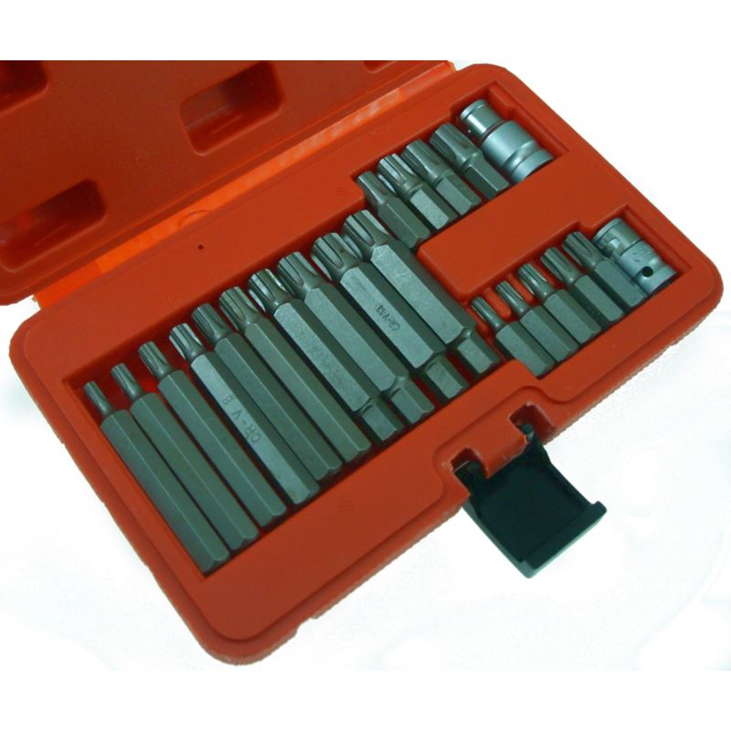 Spline 6-Point Bit set 21 pcs, 19 Bits 5-14 mm, Beast