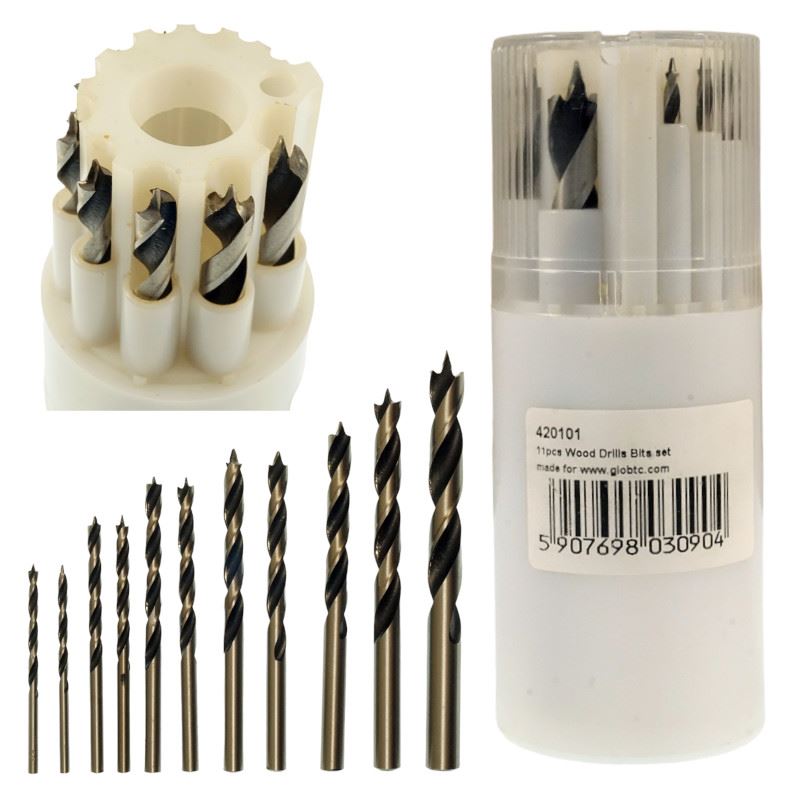 Wood Drill Bit set 3-10 mm, 11 Pieces, Tool Steel, Beast