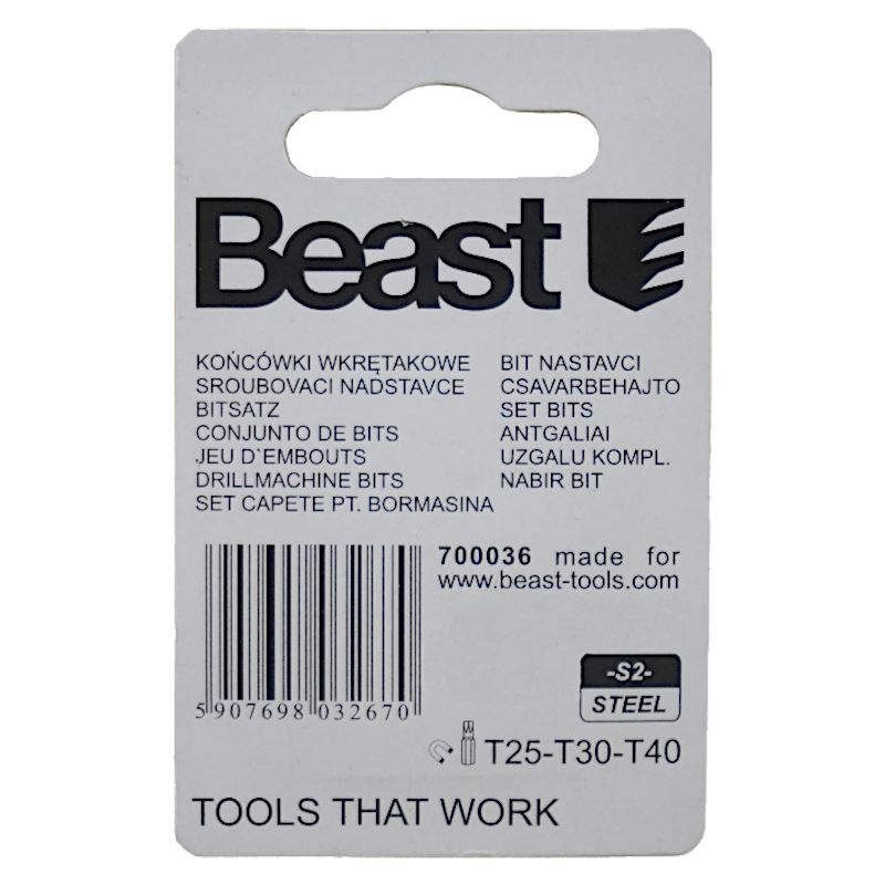 Magnetic Screwdriver Bits T25 T30 T40, S2 Steel, Beast