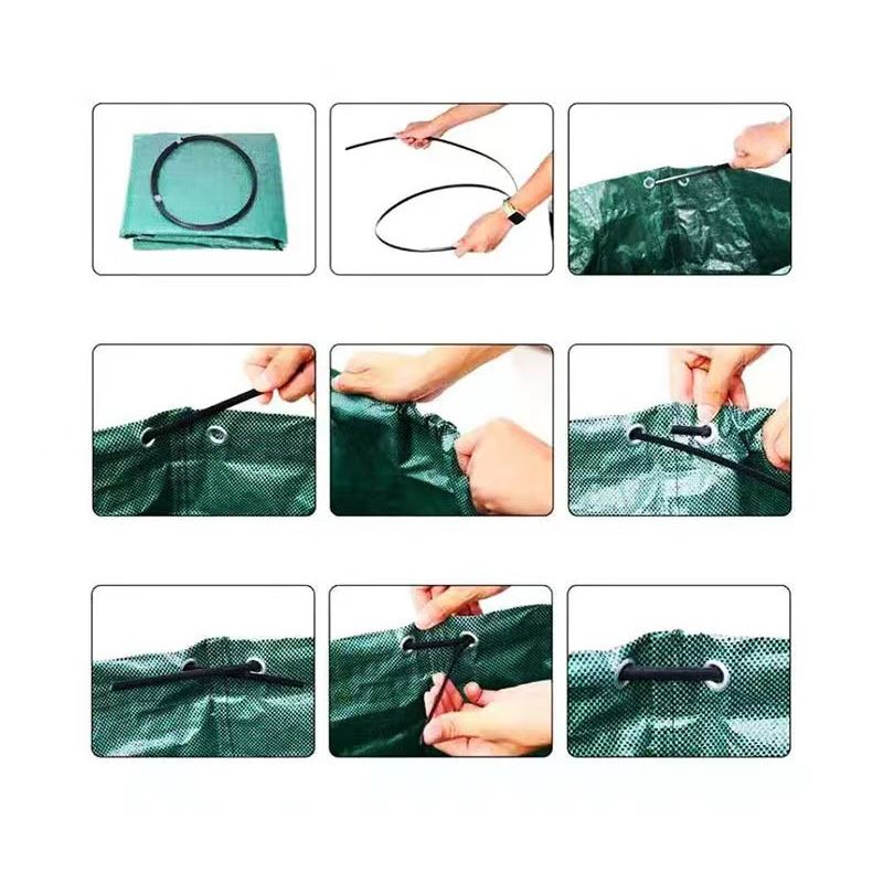 Foldable Garden Basket 45 x 76 cm Durable Tarp Steel Wire