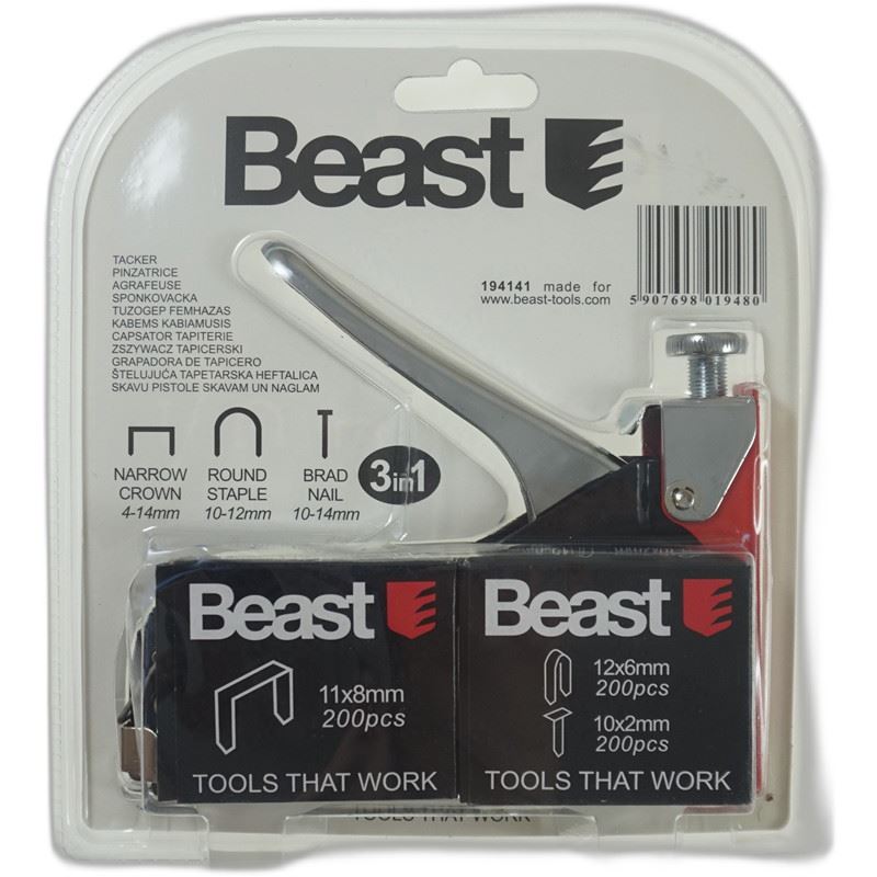 3-way metal upholstery stapler for 4-14 mm staples + 600 staples GARTIS!