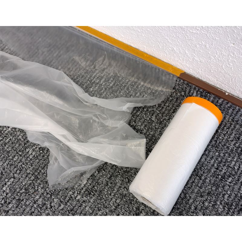 Målarfolie med tejp 55 cm x 33 m
