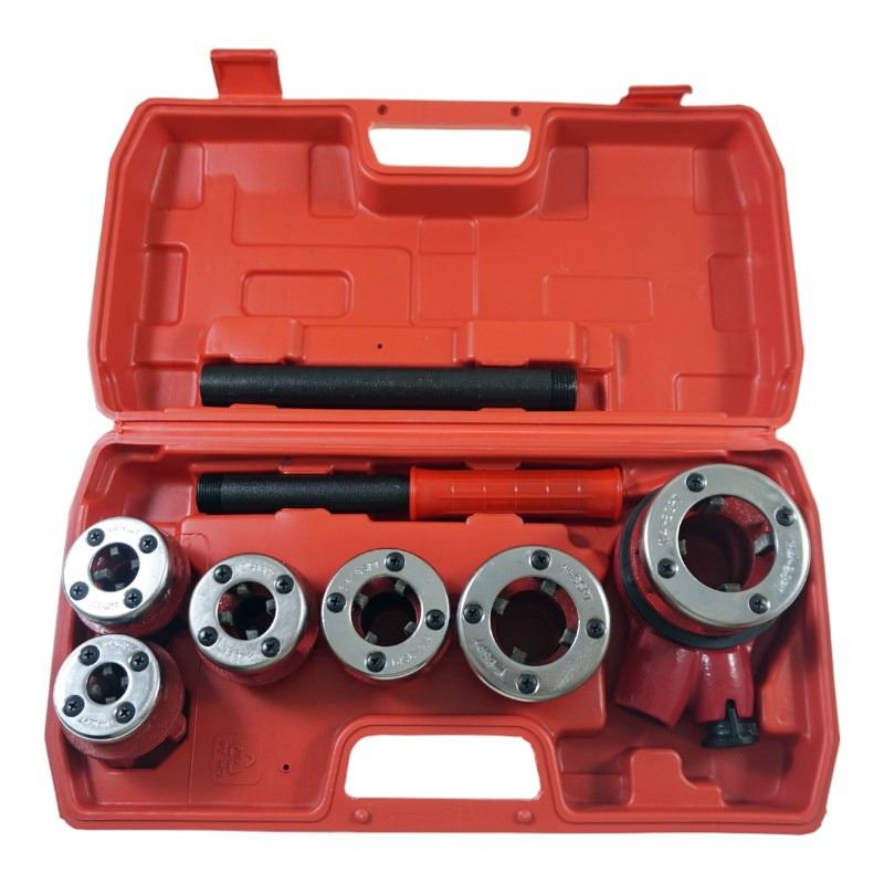 Set med gängsnitt i kassett 1/4-3/8-1/2-3/4-1-5/4
