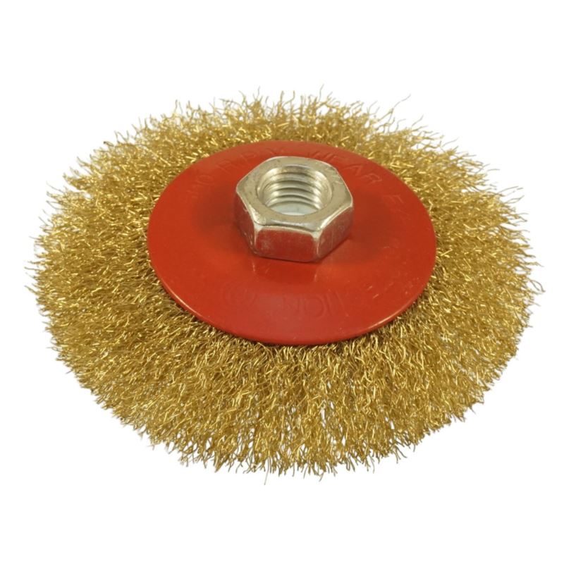 Rotating Steel Brush 100 mm M14, Crimped Wire, Beast