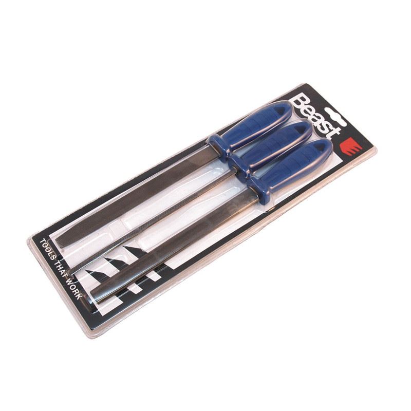 Filset 200 mm 3-pack | 3 filer | ergonomiska handtag | Beast
