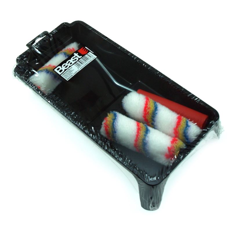 Paint Rollers set with Tray, 3 Acrylic Fiber Rollers 10 cm