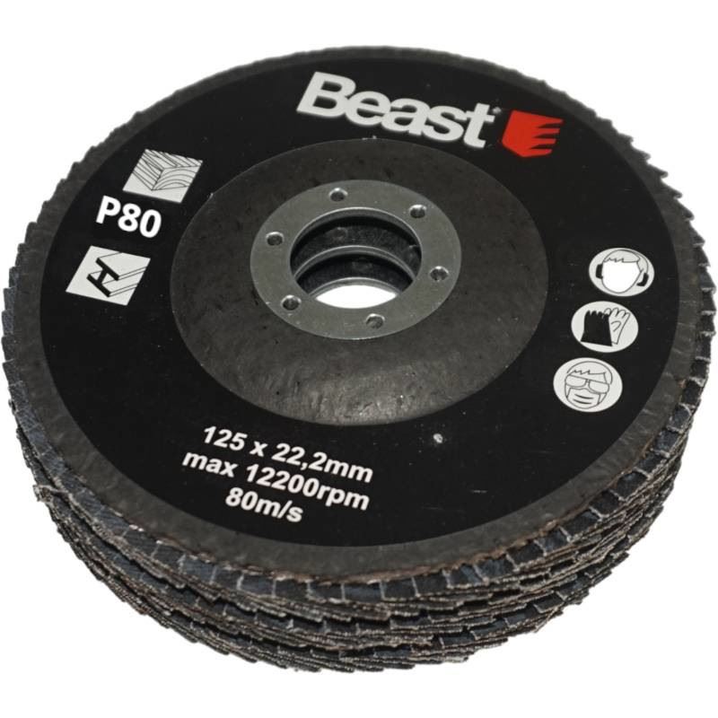 Lamellrondell P80125 mm 3-pack, 72 lameller, Beast