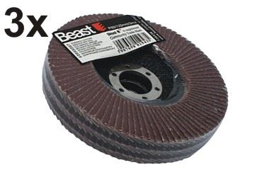 Lamellrondell P80125 mm 3-pack, 72 lameller, Beast