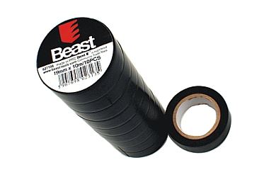 Black Insulating Tape 19 mm x 10m, 10-Pack, Beast