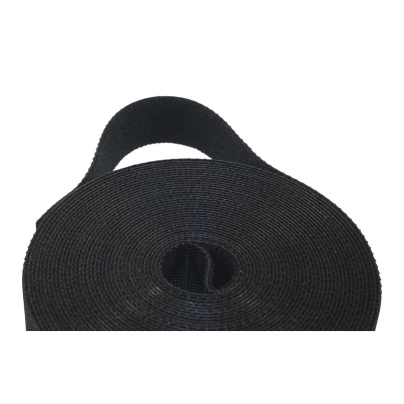 Kabelorganiserare med kardborre 15 x 5 cm, svart nylon, Beast