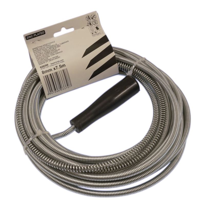 Drain Cleaning Spiral 8 mm x 7.5m Galvanized Steel, Beast
