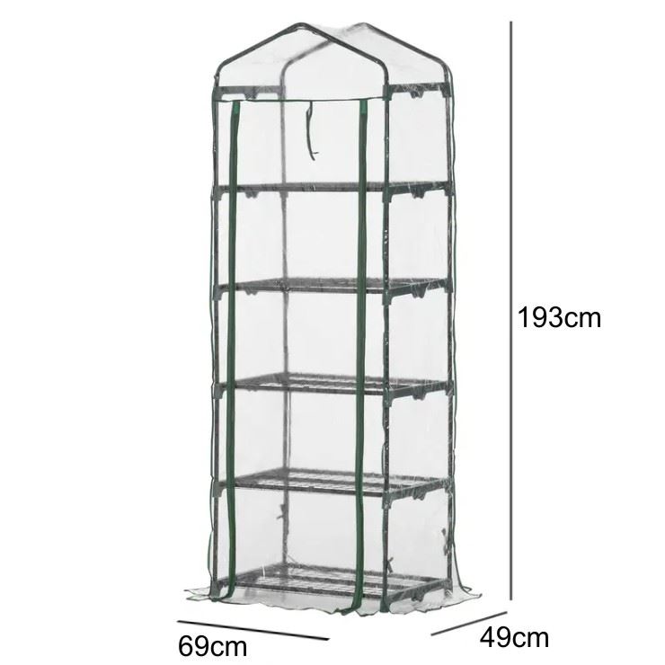 Mini Balcony Greenhouse, 193 x 69 x 49 cm, 5 Shelves, Beast