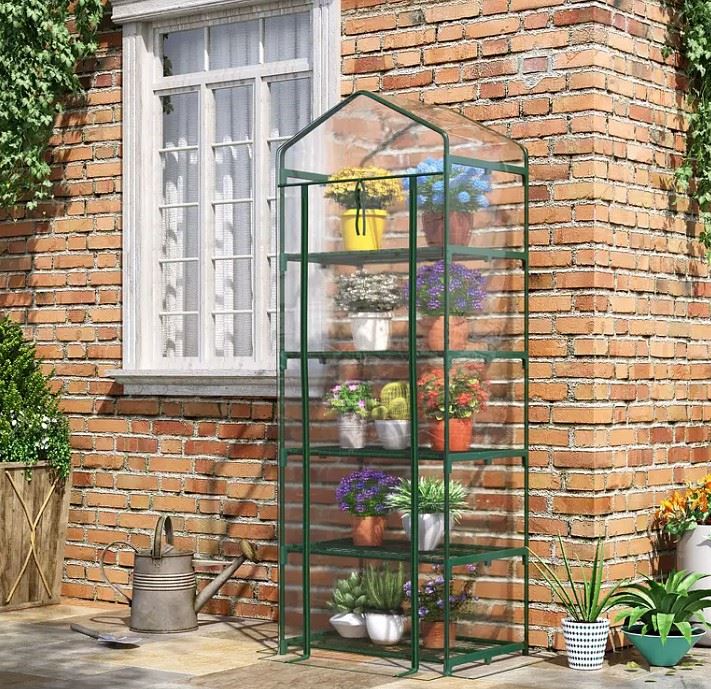 Mini Balcony Greenhouse, 193 x 69 x 49 cm, 5 Shelves, Beast