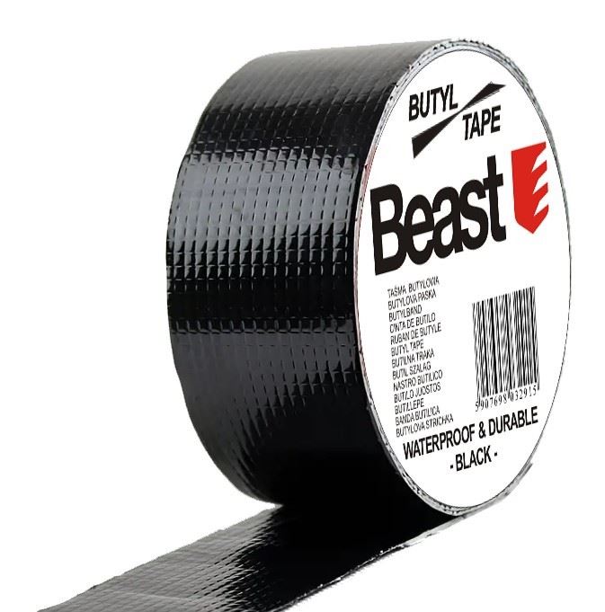 Black Butyl Tape 0.8 x 50 mm, 5 Meters, Beast