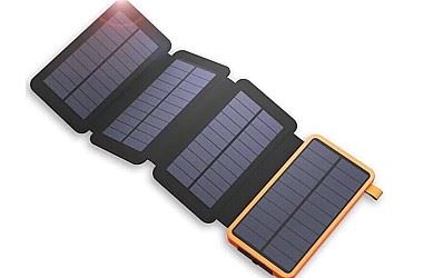 Solar Power Bank 20000mAh 4 Panels Foldable Flashlight 3 Modes Dual USB Shockproof, Beast