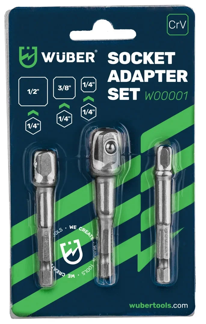 Hylsadaptersats 1/4" sexkant, 7-pack