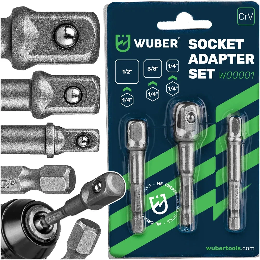 Hylsadaptersats 1/4" sexkant, 7-pack