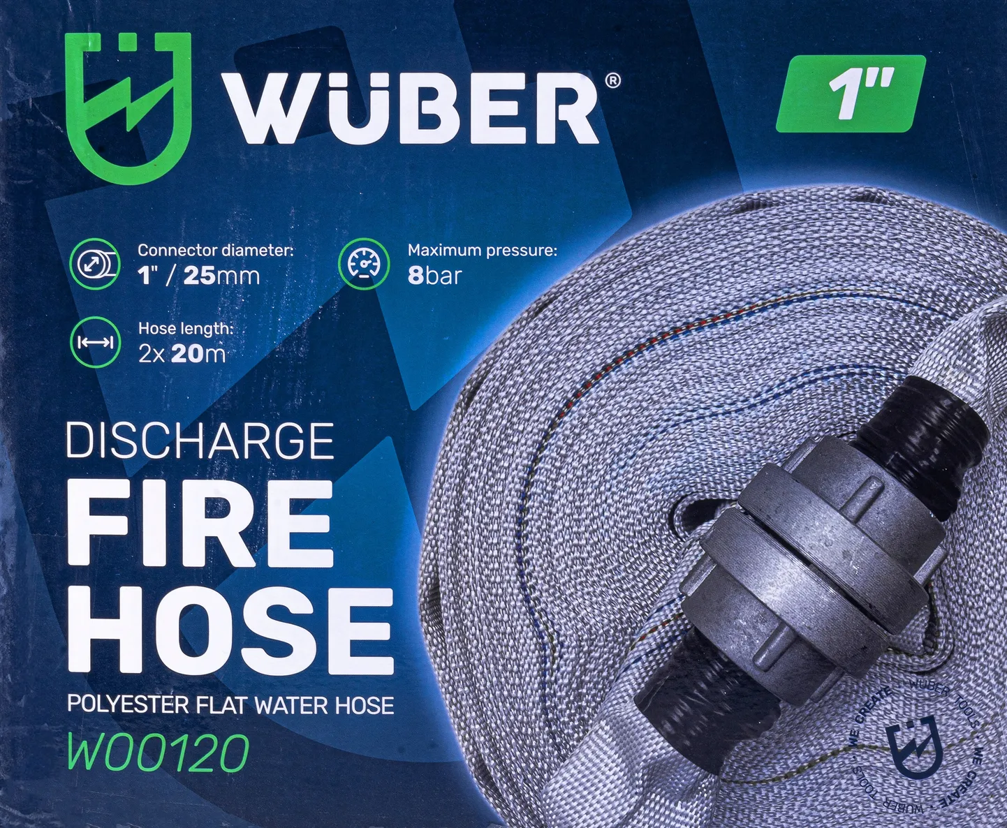 1 Inch Fire Hose 20 m with Quick Couplings – 8 bar
