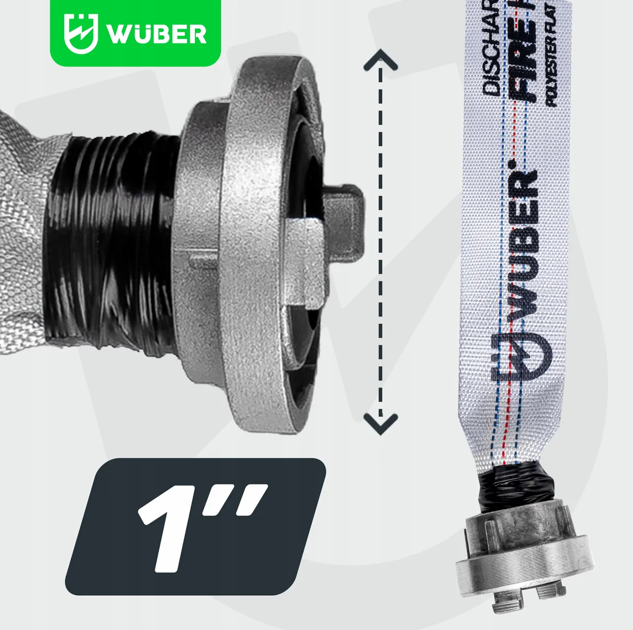 1 Inch Fire Hose 20 m with Quick Couplings – 8 bar