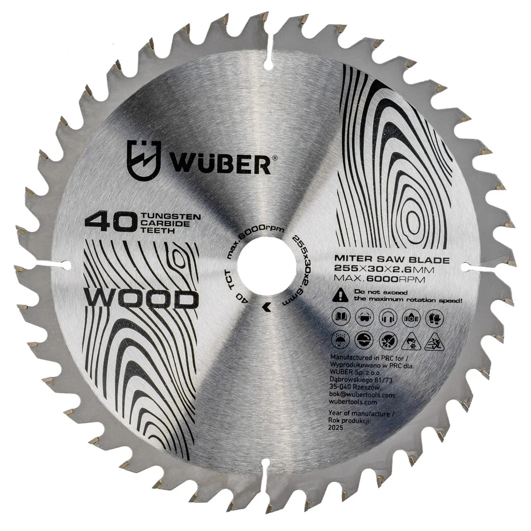 Cirkelsågklinga trä 255x30 mm 40 tänder, 2-pack
