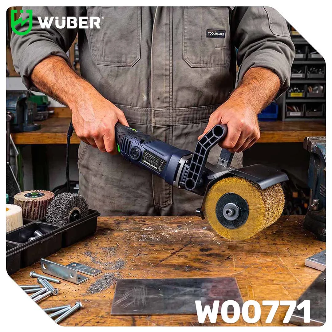 Wire brush roller 120x100x19 mm satin finish