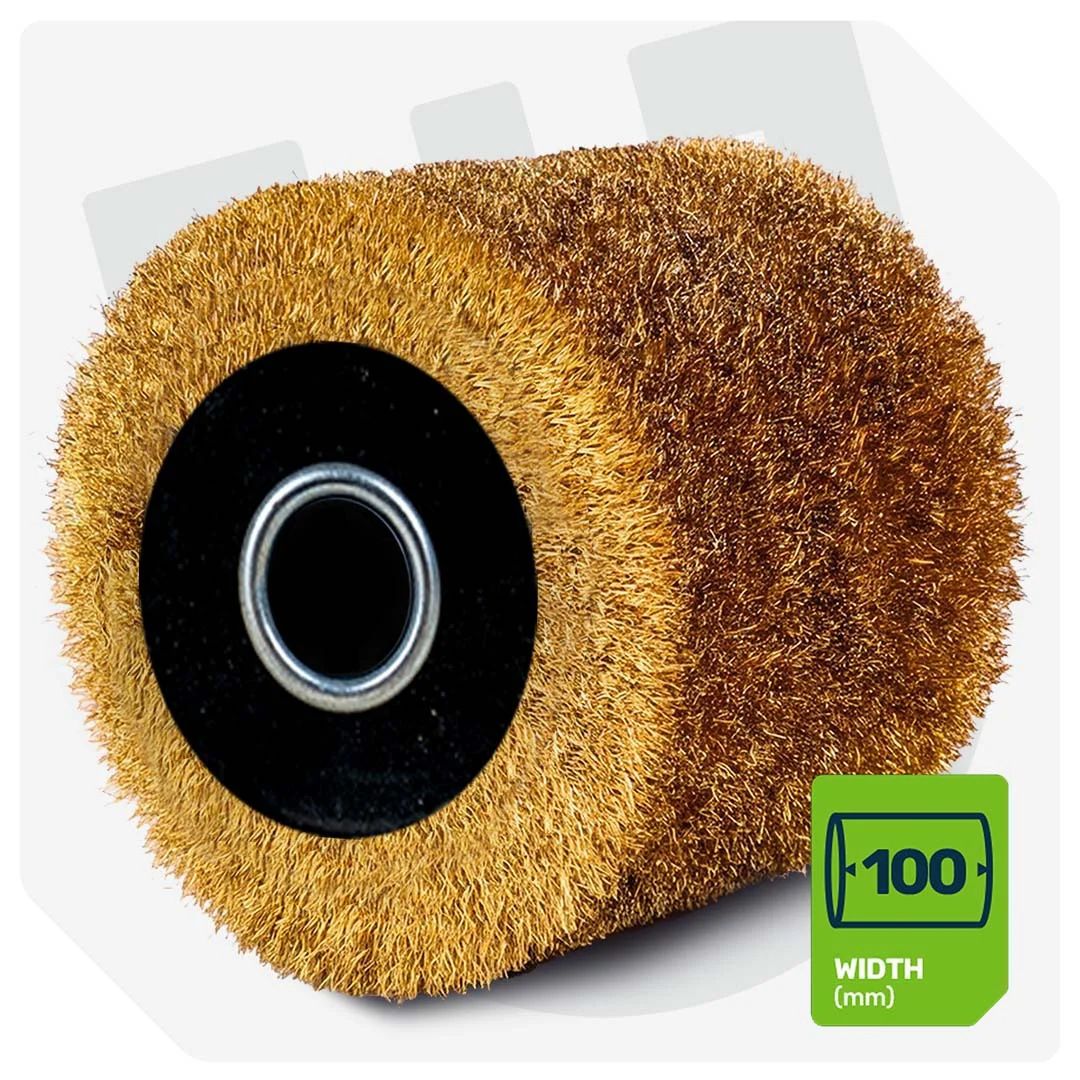 Wire brush roller 120x100x19 mm satin finish