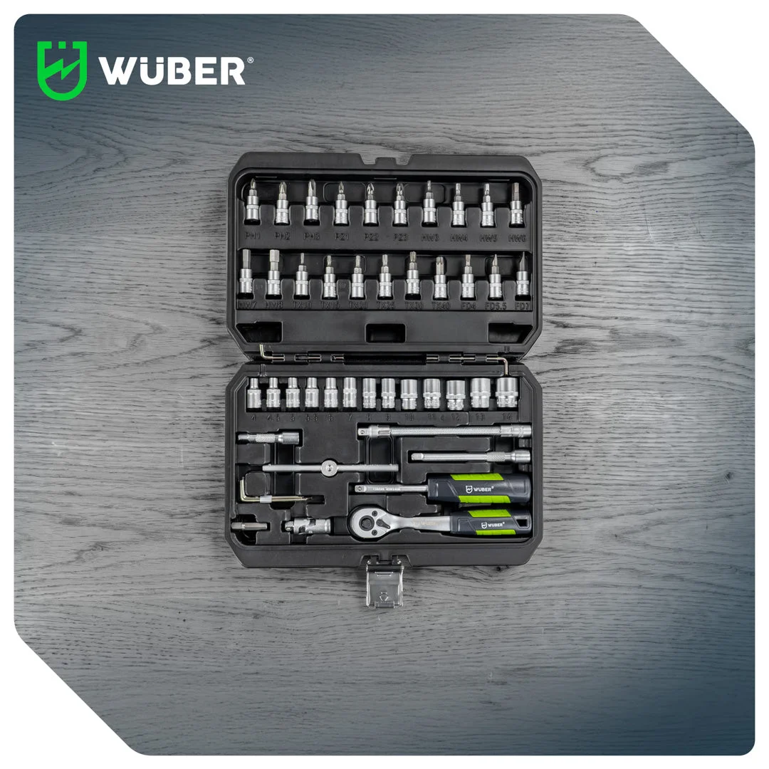 1/4" Socket Wrench Set, Sockets 4-14 mm