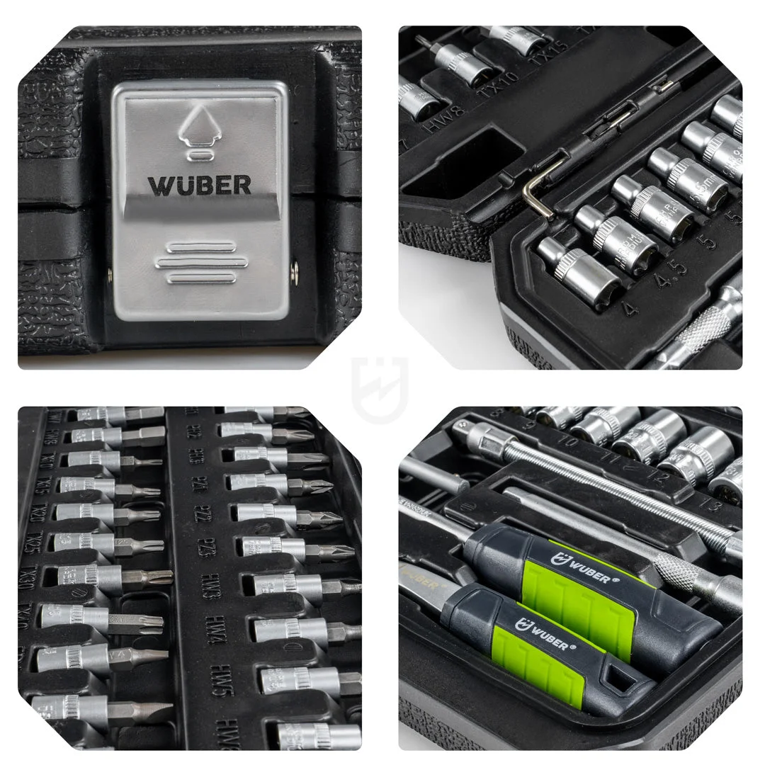 1/4" Socket Wrench Set, Sockets 4-14 mm
