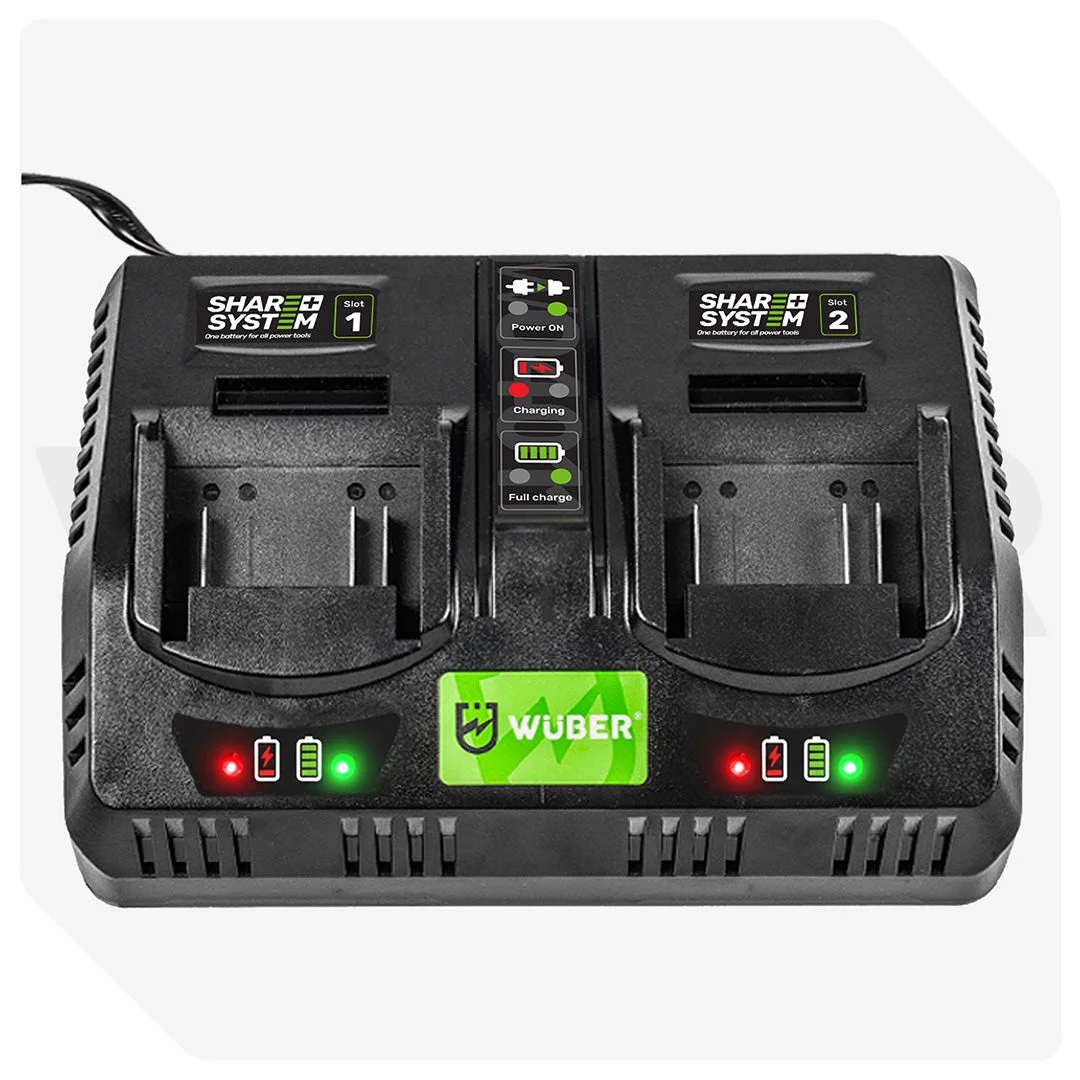 Dubbelladdare Share+ System 21,5 V 2,4 A x2