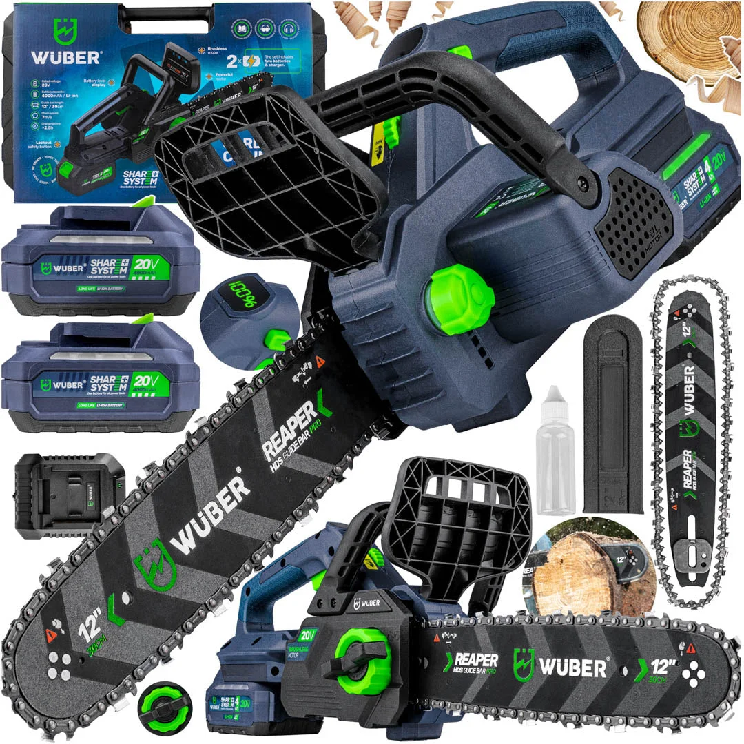 Cordless chainsaw 20 V, 12" guide bar 30 cm