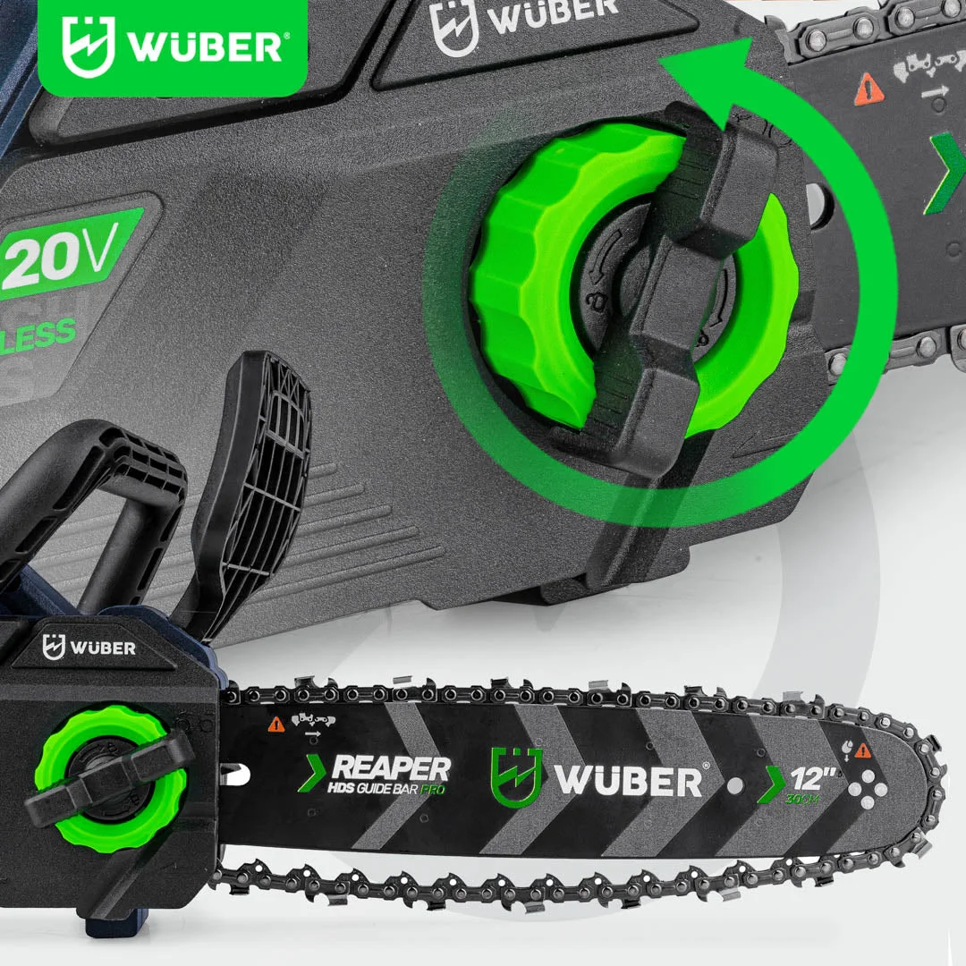Cordless chainsaw 20 V, 12" guide bar 30 cm