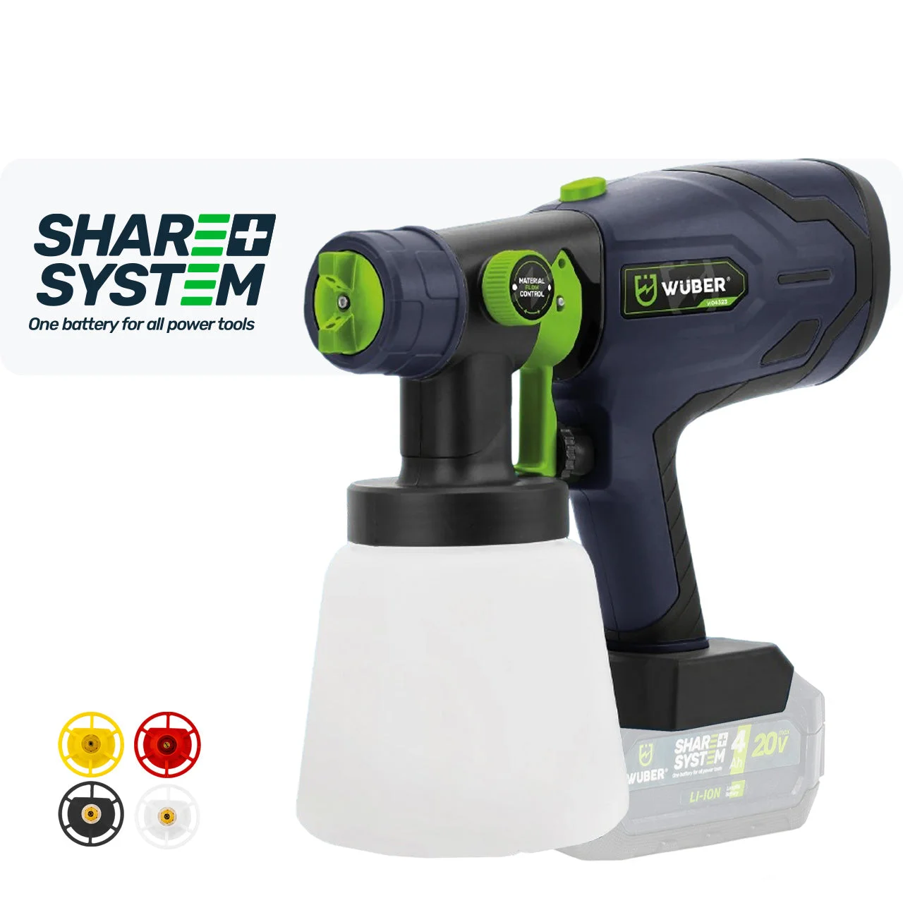 Batteridriven färgspruta 20 V, 200 W, 1000 ml