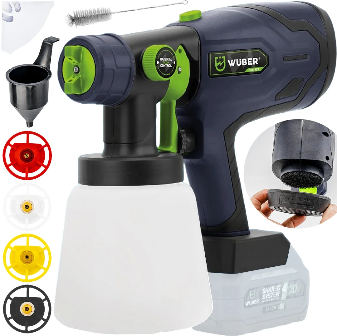 Batteridriven färgspruta 20 V, 200 W, 1000 ml