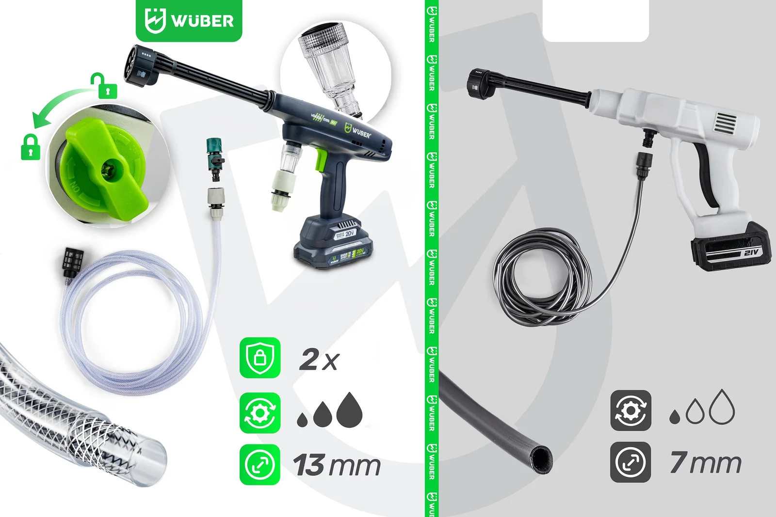 Cordless pressure washer 20 V, 15 bar