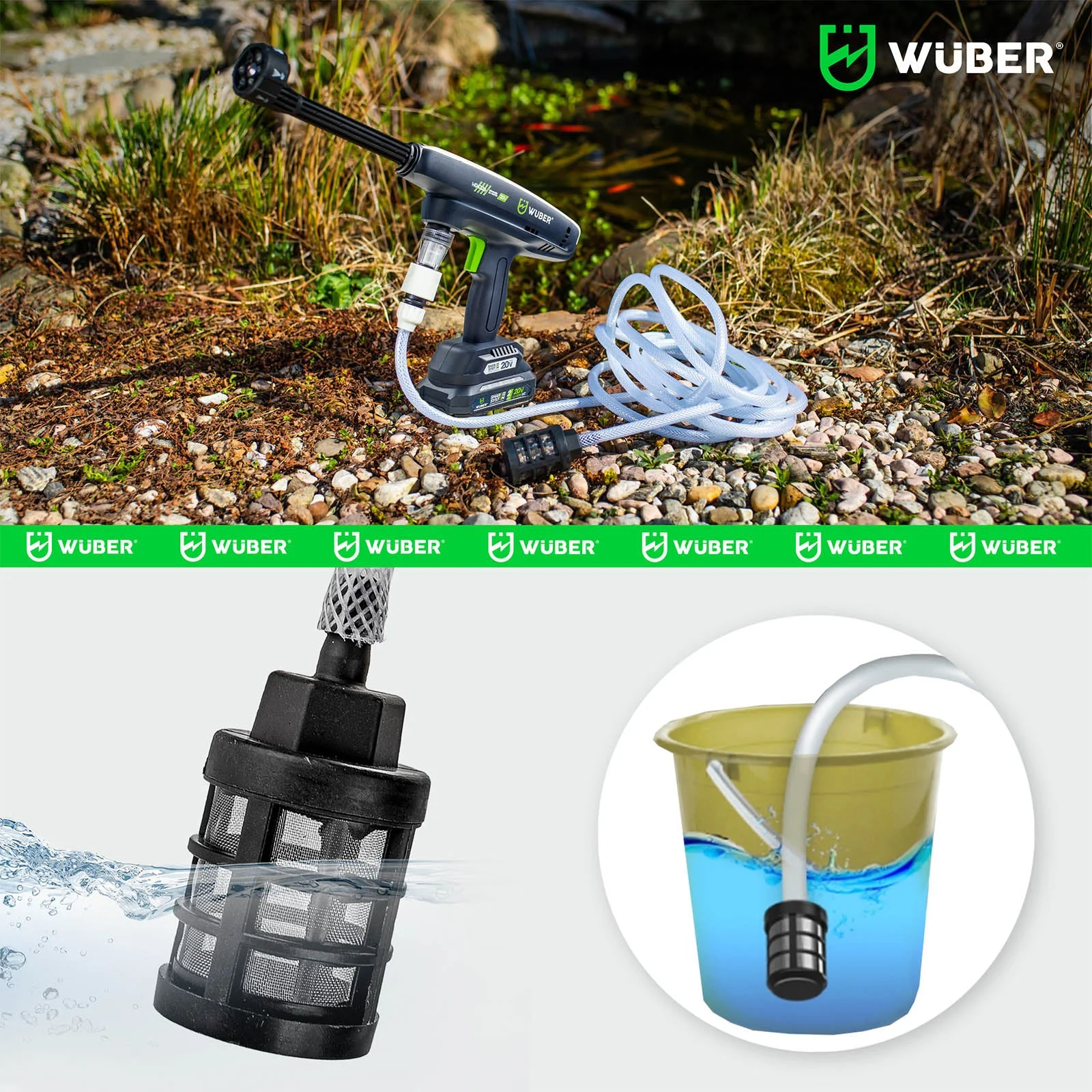 Cordless pressure washer 20 V, 15 bar