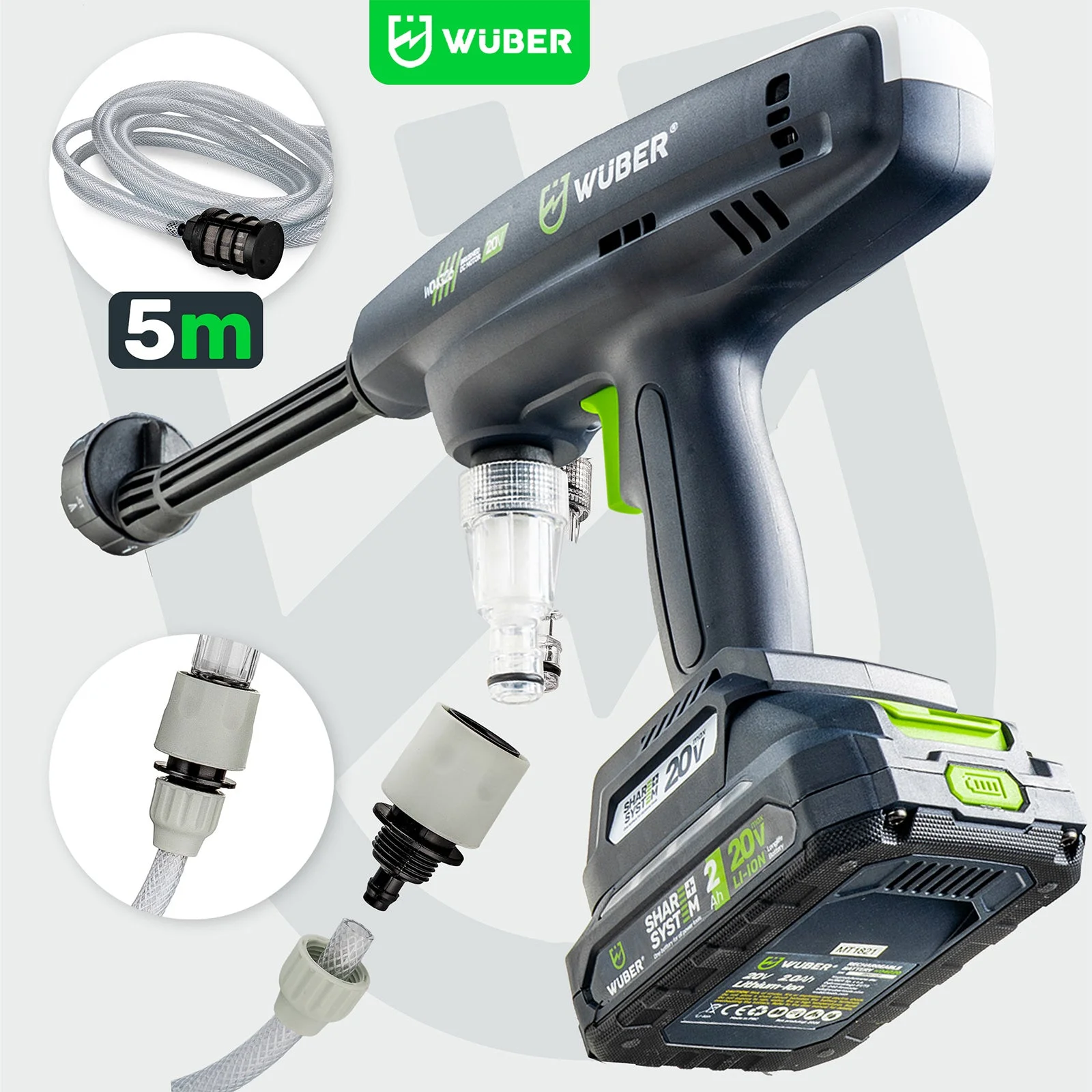 Cordless pressure washer 20 V, 15 bar