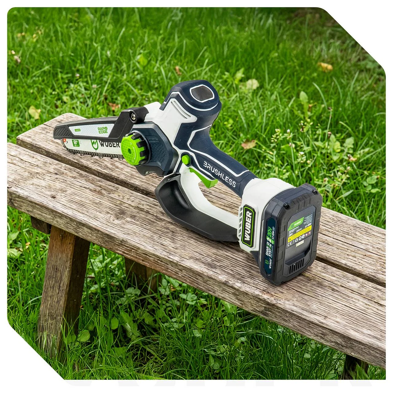 Batteridriven mini-kedjesåg 20 V, 20 cm svärd