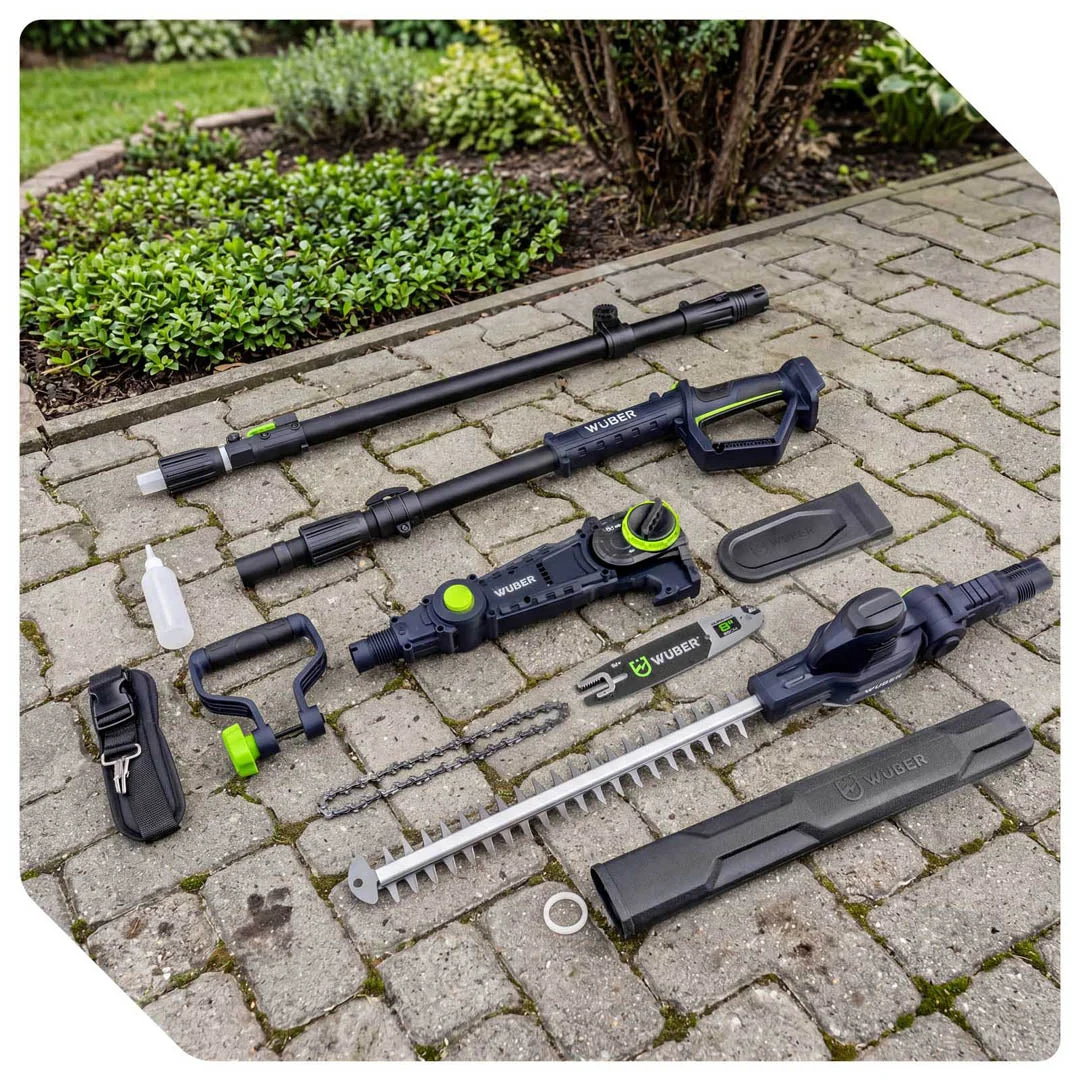 Pole chainsaw and hedge trimmer 20 V, 212-297 cm