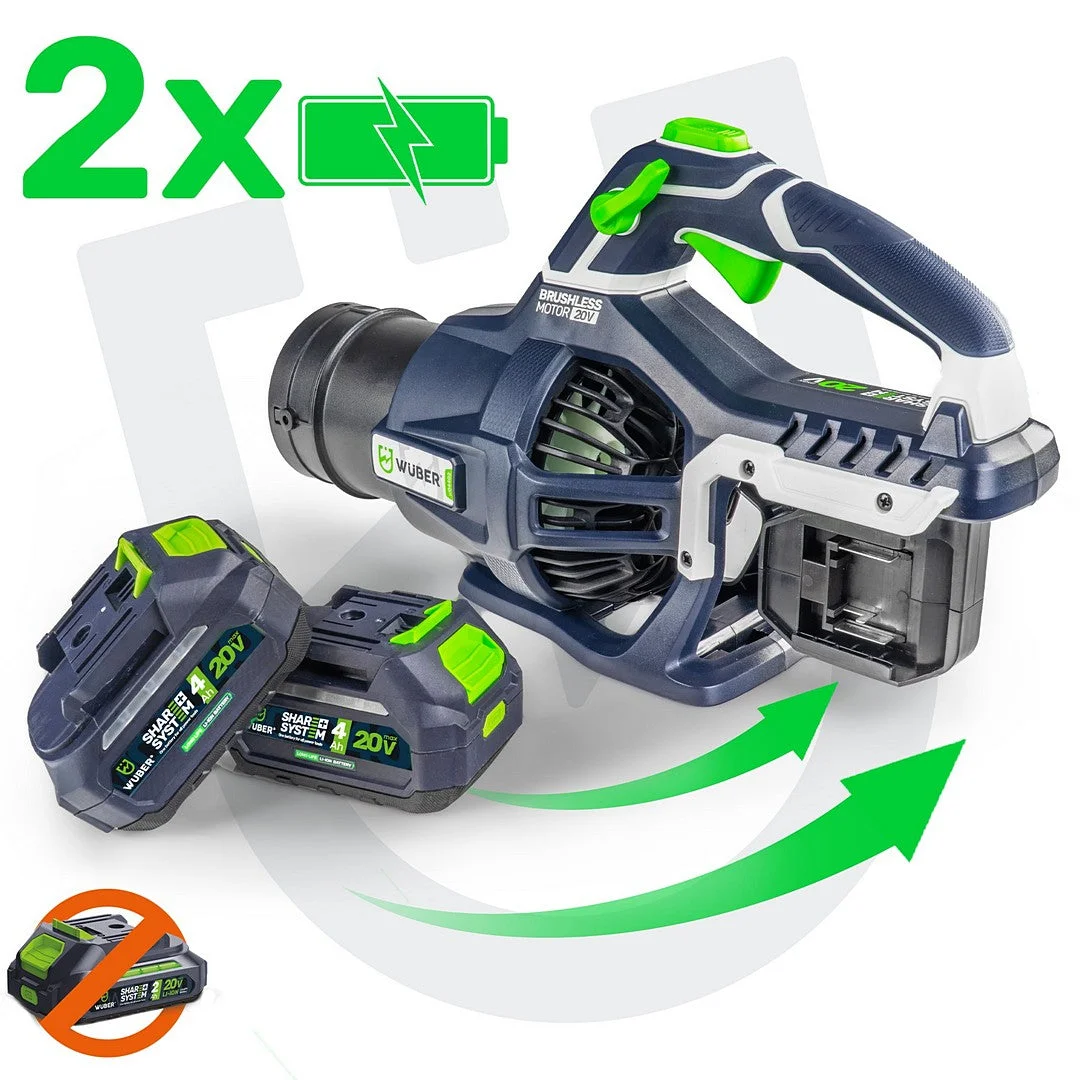 Cordless leaf blower 2x20 V, 220 km/h