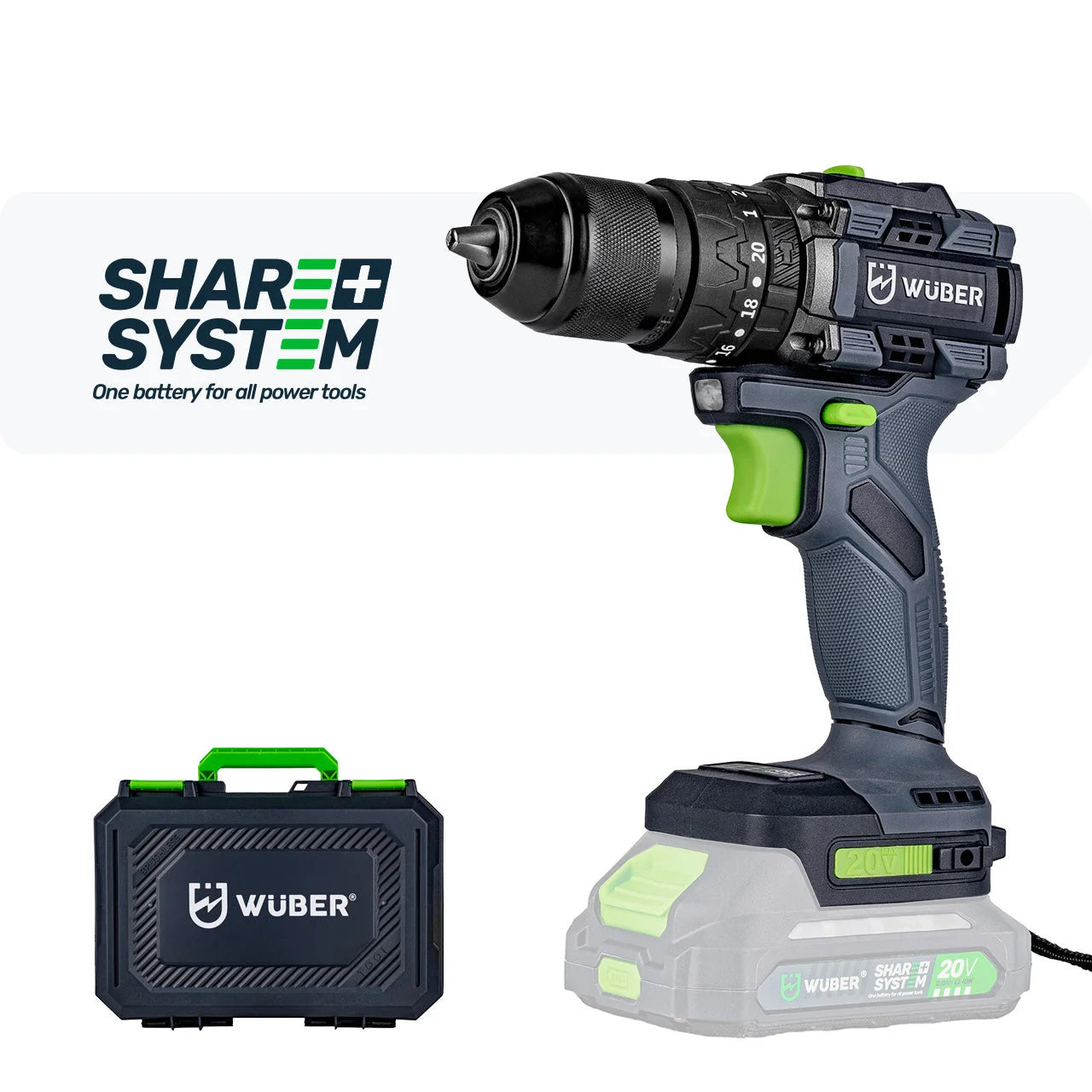 Brushless Combi Drill 20 V, 50 Nm, 13 mm Chuck