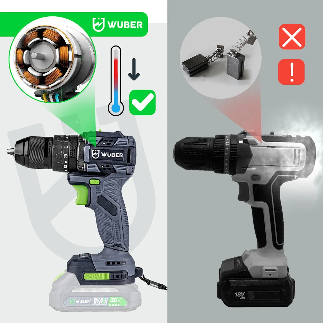 Brushless Combi Drill 20 V, 50 Nm, 13 mm Chuck
