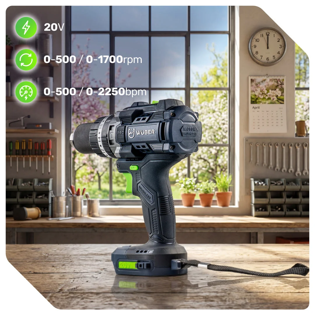 Hammer Drill Driver 20 V, 160 Nm, Brushless