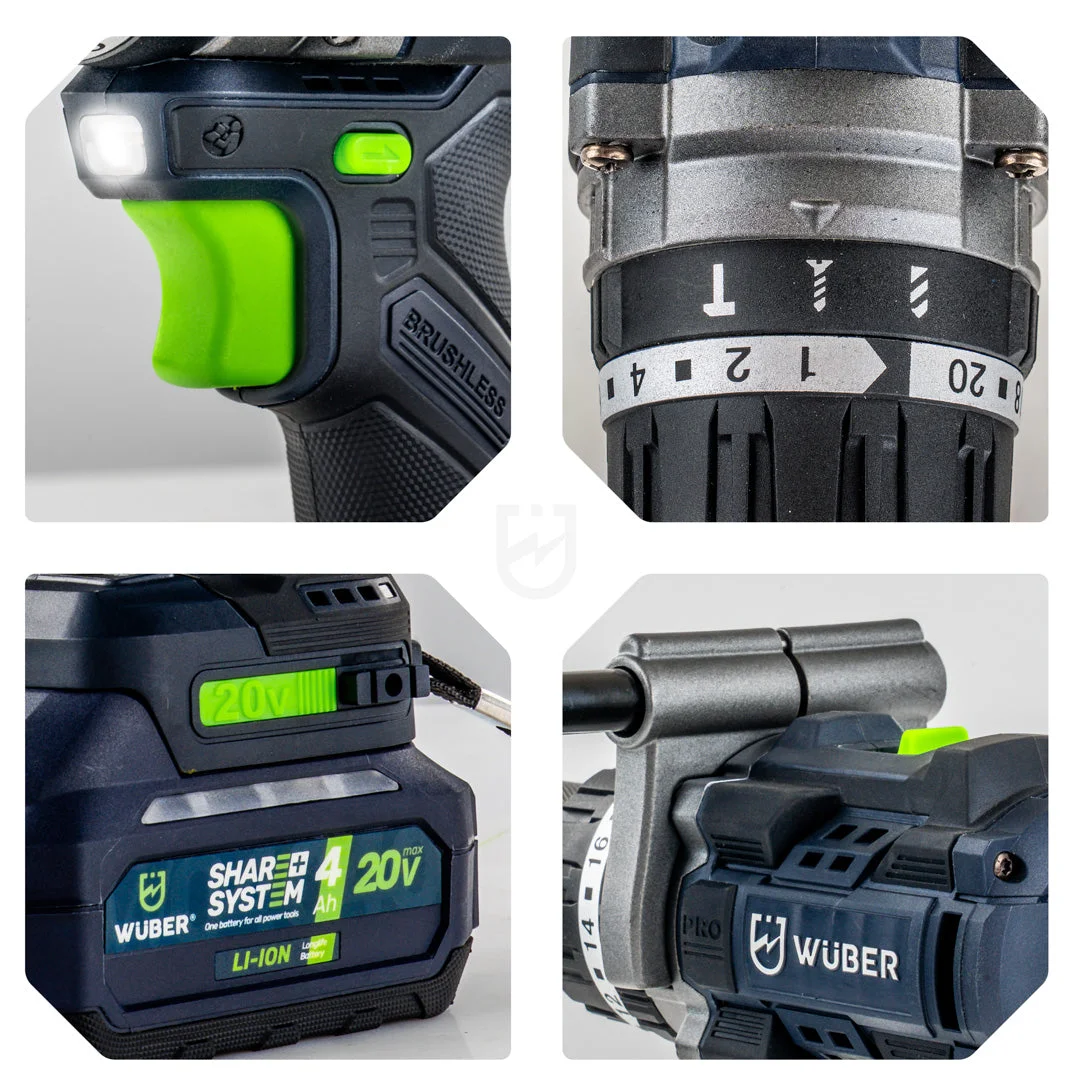 Hammer Drill Driver 20 V, 160 Nm, Brushless