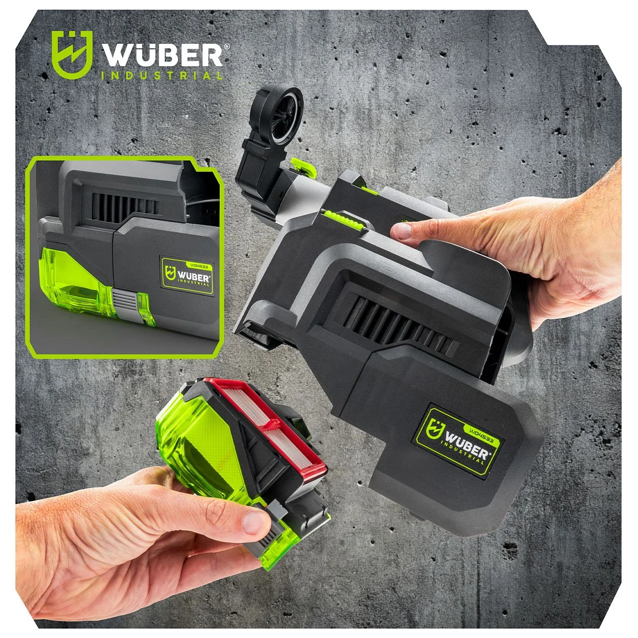 Rotary hammer dust extractor 4-16 mm HEPA LED