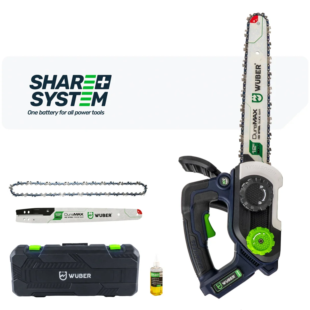 Cordless Chainsaw 20 V, 12" Bar, Brushless, Bare Unit