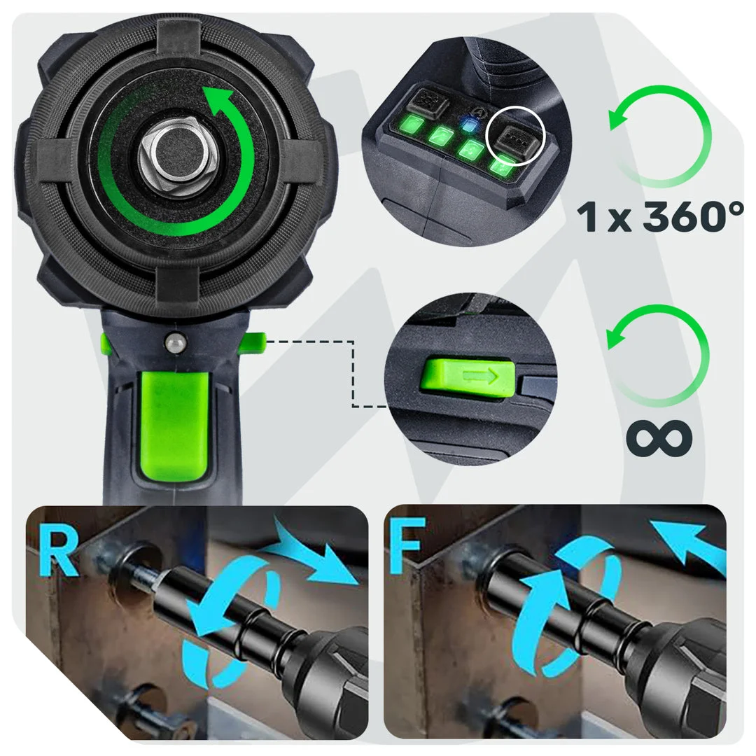 Batteridriven mutterdragare 1000 Nm, 20 V