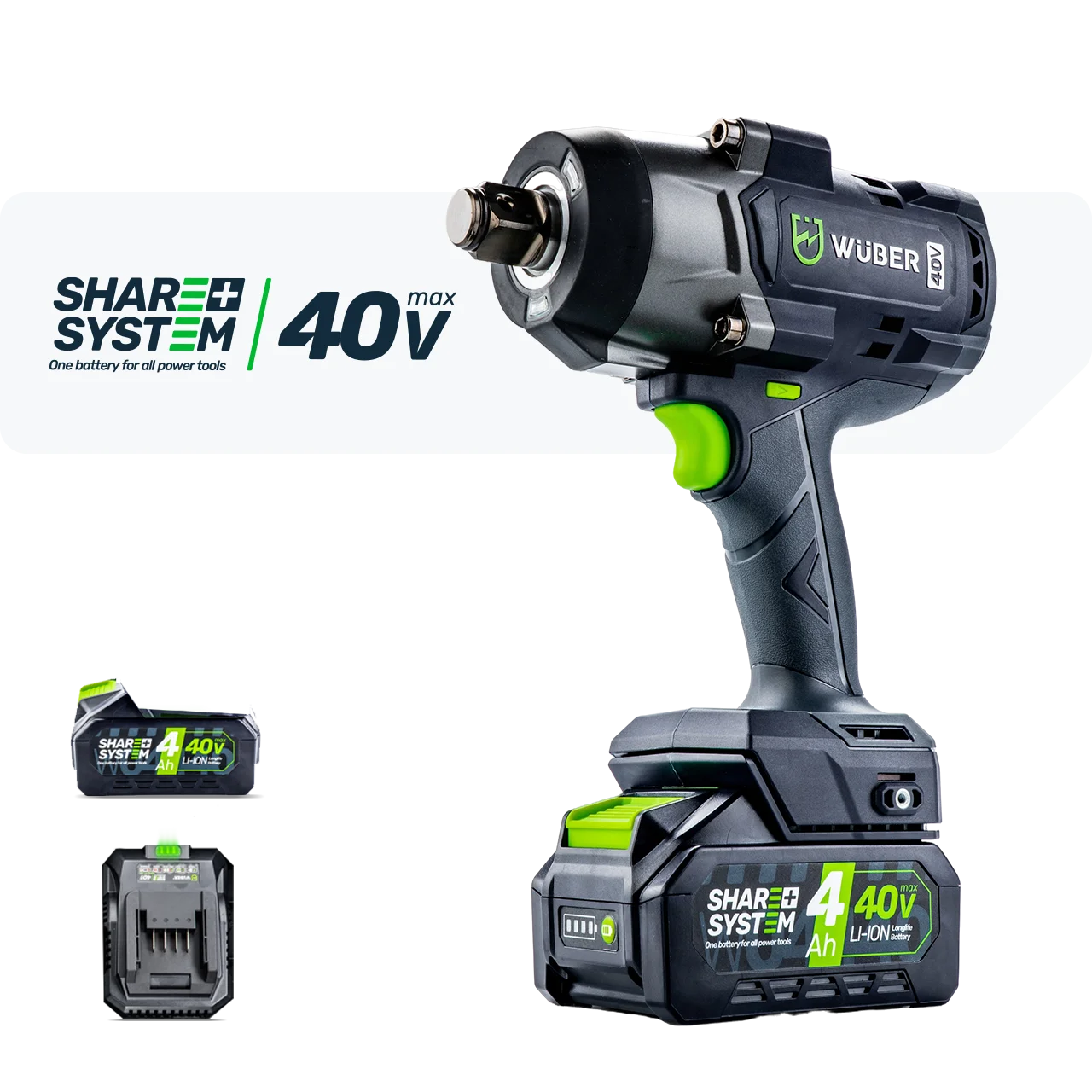 Impact wrench 40 V 2000 Nm 3/4" brushless